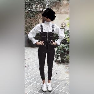 🖤 WEWOREWHAT - BNWT - faux leather overalls